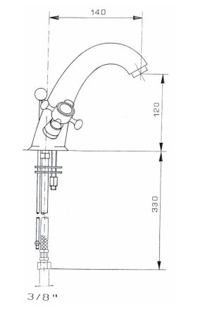 Przejdź do produktu Bateria Retro umywalkowa 12 cm bronzo Reitano Atea R327BR