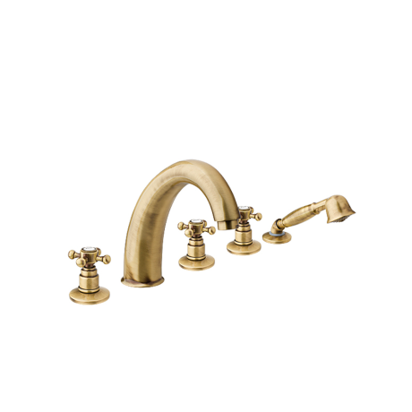 Przejdź do produktu Bateria na wannę 5-otworowa Retro Reitano Atea  R331 bronzo