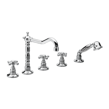 Przejdź do produktu Bateria wannowa 5-otworowa Retro Reitano Atea R388  chrom