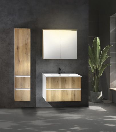 Przejdź do produktu PANEDA STRIP szafka umywalkowa, 79,5x55x45,2cm, dąb emporio