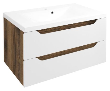 Przejdź do produktu WAVE szafka umywalkowa 79,7x45x47,8cm, biała/dąb collingwood