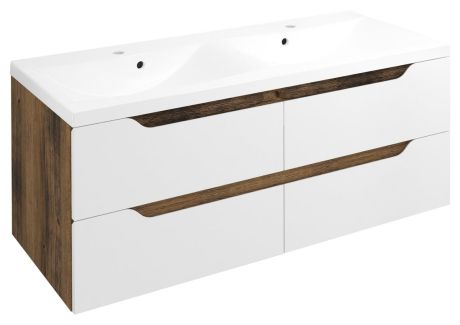 Przejdź do produktu WAVE szafka umywalkowa 119,7x50x47,8cm, biała/dąb collingwood