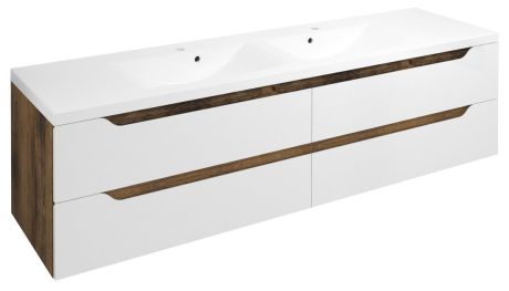 Przejdź do produktu WAVE szafka umywalkowa 179,7x50x47,8cm, biała/dąb collingwood