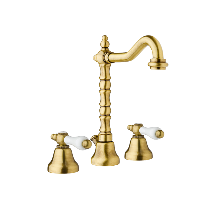 Bateria umywalkowa 3-otworowa Retro Giulini Praga 7512 bronzo