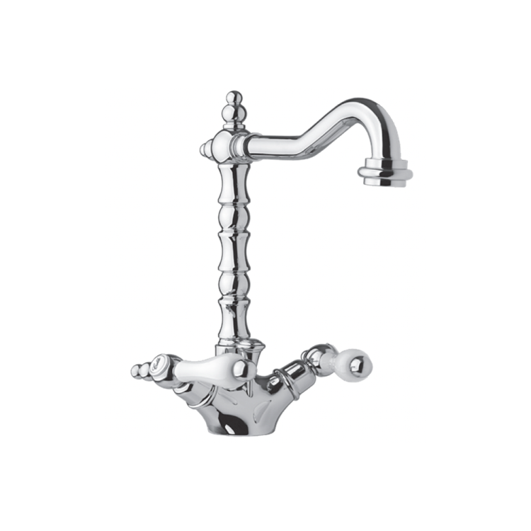 Bateria umywalkowa Retro 2-uchwytowa wysoka Giulini Praga 7556 chrom