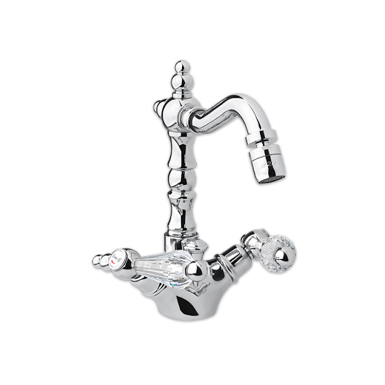 Bateria bidetowa Retro z kryształem Swarovskiego Giulini Praga 7558 bronzo