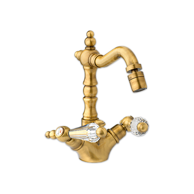 Bateria bidetowa Retro z kryształem Swarovskiego Giulini Praga 7558 bronzo