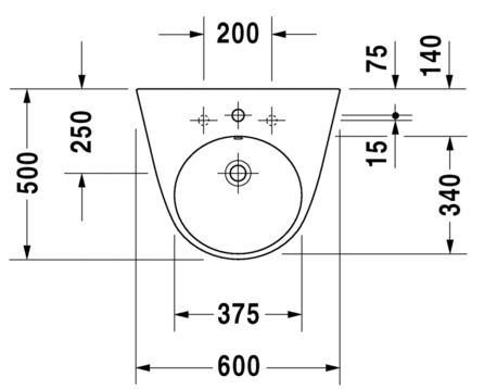 Przejdź do produktu Umywalka z przelewem 60x50cm, Duravit Starck 2 232360
