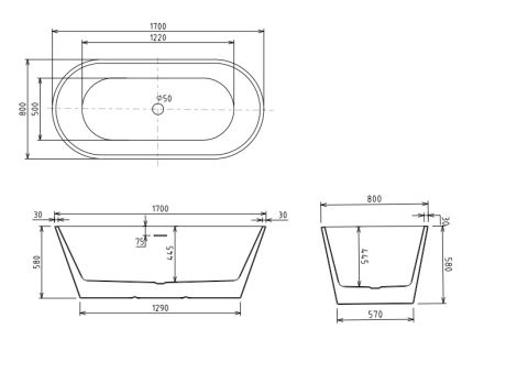 Przejdź do produktu Wanna wolnostojąca 170x80 cm z syfonem Besco Deeva #WWA-170-DCH biały połysk