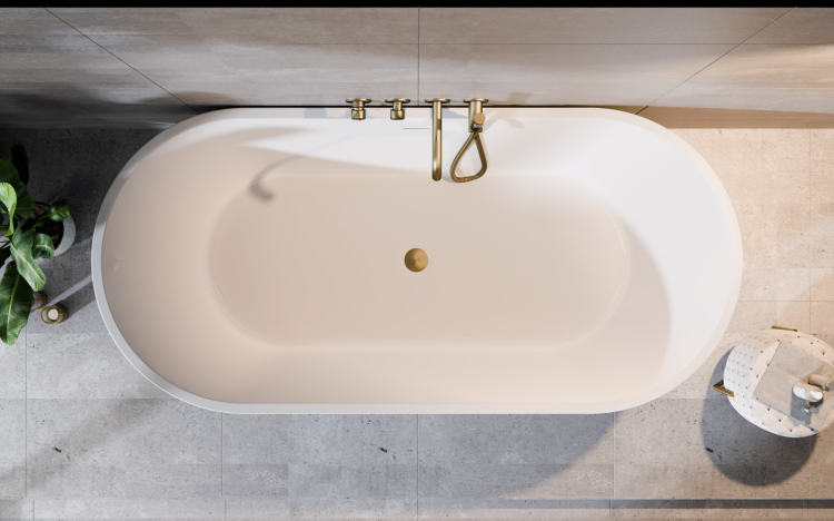 Wanna wolnostojąca 150x75 cm z syfonem Besco Deeva #WWA-150-DCH biały połysk