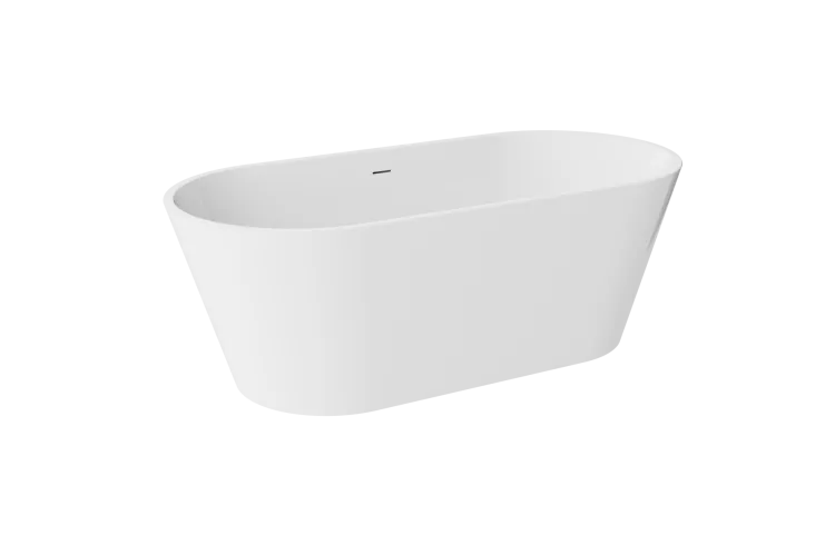 Wanna wolnostojąca 170x80 cm ze złotą maskownicą odpływu Besco Deeva #WWA-170-DZL biały połysk