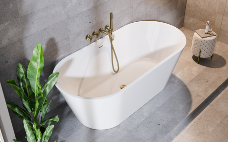 Przejdź do produktu Wanna wolnostojąca 180x80 cm ze białą maskownicą odpływu Besco Deeva #WWA-180-DBI biały połysk