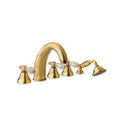 Retro bateria wannowa 5-otworowa z kryształem Swarovskiego Giulini Praga 7560/S bronzo