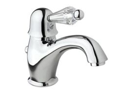Bateria umywalkowa Retro stojąca 15 cm z kryształem Swarovskiego Giulini Harmony 9505/S chrom