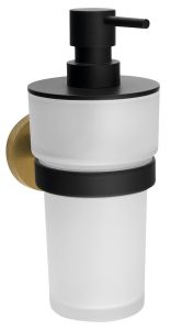 LARISSA mydleniczka 250ml, skło mleczne, czarny/złoty mat