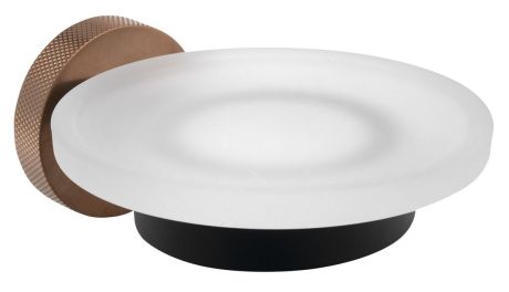 Przejdź do produktu LARISSA mydelniczka, sklo mleczne, czarny/miedź mat