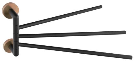 Przejdź do produktu LARISSA wieszak na ręczniki potrójny obrotowy 350mm, czarny/miedź mat