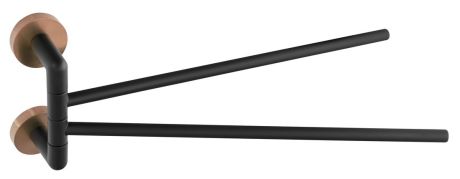 Przejdź do produktu LARISSA wieszak na ręczniki podwójny obrotowy 350mm, czarny/miedź mat