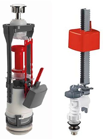 Przejdź do produktu Mechanizm spłukujący z DUAL przyciskiem, napełnianie od dołu 1/2", chrom