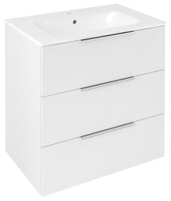 CIRASA szafka pod umywalkę 69,8x75x46cm, 3 szuflada , biały połysk
