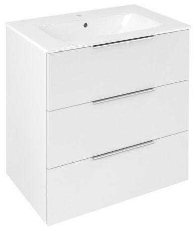 Przejdź do produktu CIRASA szafka pod umywalkę 69,8x75x46cm, 3 szuflada , biały połysk