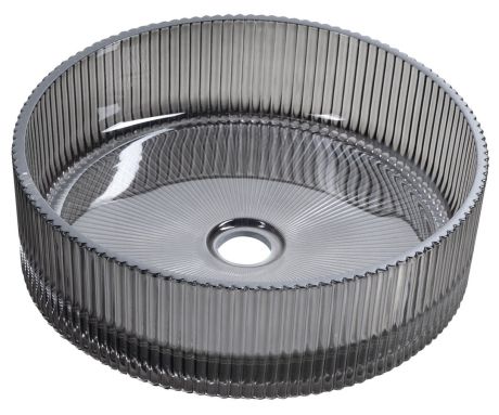 Przejdź do produktu ANHELO grawerowana szklana umywalka nablatowa średnica 39,5cm, czarny