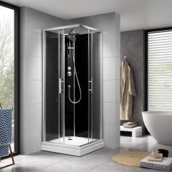 GRANVIK boks prysznicowy półokrągły 800x800x2180mm, szkło czyste