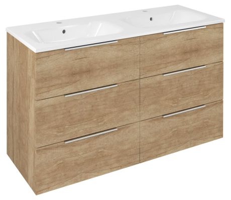 Przejdź do produktu CIRASA szafka umywalkowa 118,4x75x46cm, 3x zsuflad, dąb alabama