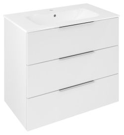CIRASA szafka pod umywalkę 79,8x75x46cm, 3 szuflada , biały połysk