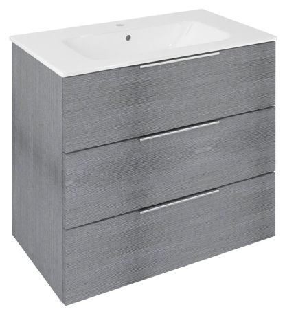 Przejdź do produktu CIRASA szafka pod umywalkę 79,8x75x46cm, 3 szuflada , dąb srebrny