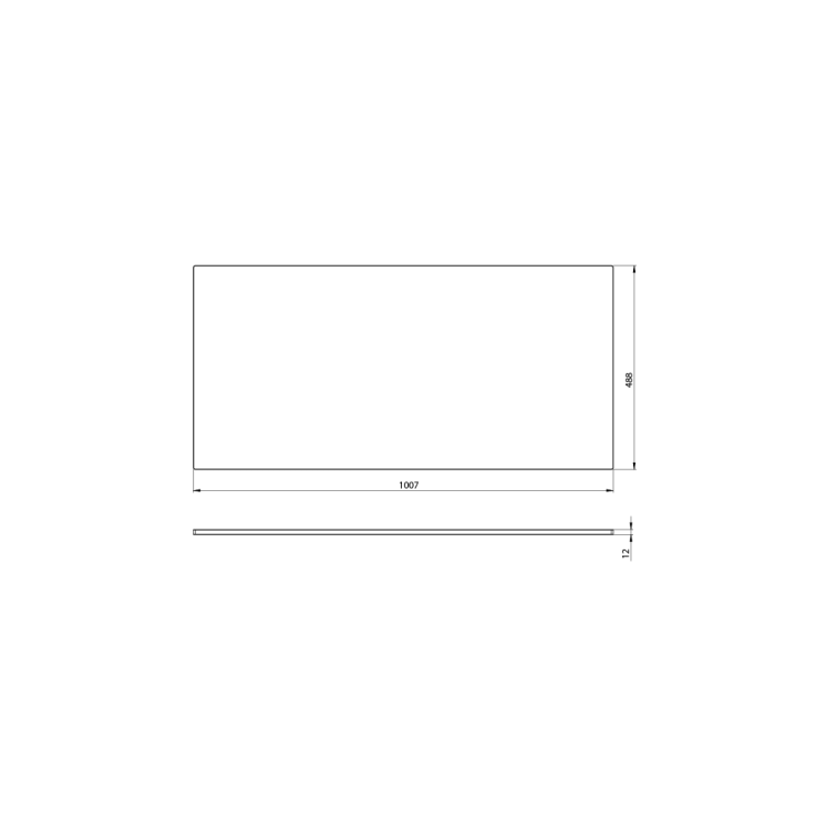 PREMIO blat kompaktowy HPL 100,7x1,2x48,8cm, czarny mat