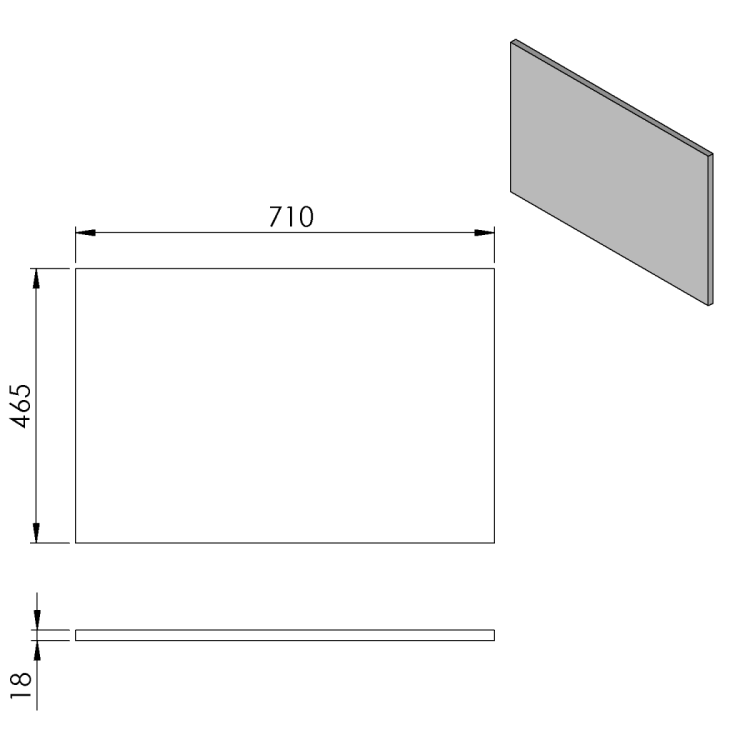 Blat DTDL 71x1,8x46,5cm, dąb cuneo