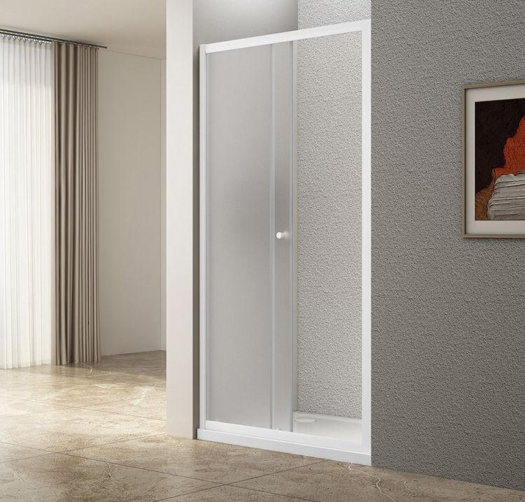 UGGA drzwi prysznicowe przesuwne 1000mm, szkło Brick, biały