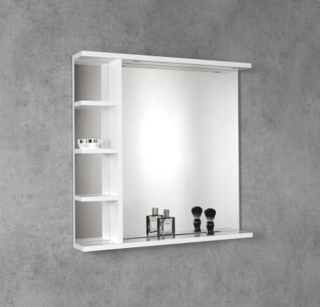 Przejdź do produktu KORIN STRIP lustro z oświetleniem LED i półkami 80x70x12cm