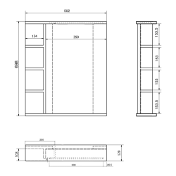 KORIN STRIP lustro z oświetleniem LED i półeczką 52x70x12cm