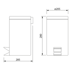 SIMPLE LINE kosz na śmieci okrągły 5l, czarny mat