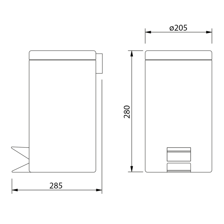 SIMPLE LINE kosz na śmieci okrągły 5l, czarny mat