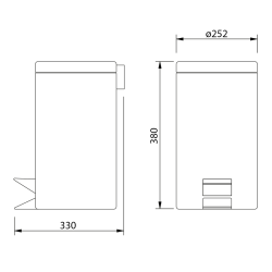 SIMPLE LINE kosz na śmieci okrągły 12l, czarny mat