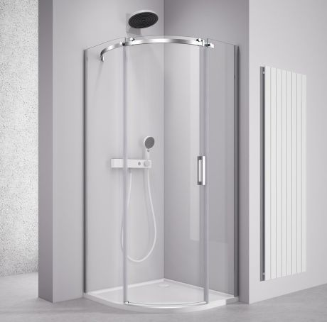 Przejdź do produktu THRON ROUND kabina prysznicowa półokrągła 900x900mm, szkło czyste, lewa