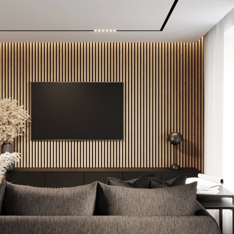 DELUXE panel akustyczny 2400x520x18mm dąb/czarny