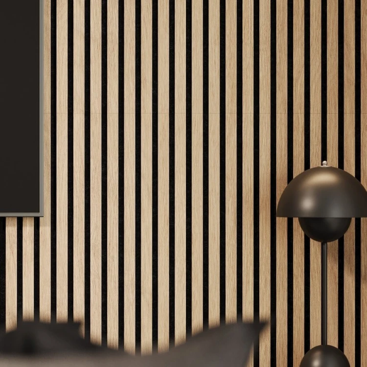 DELUXE panel akustyczny 2400x520x18mm dąb/czarny