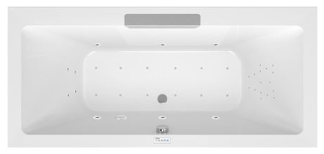 Przejdź do produktu CASCATA wanna z hydromasażem, 185x85x45cm, kaskada ze stali nierdz., Highline Hydro-Air, chrom
