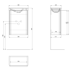 ZORBA szafka pod umywalkę 39x50x21,5cm, verde