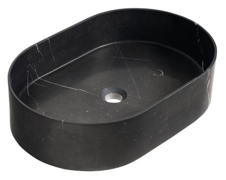 Przejdź do produktu BLOK kamienna umywalka nablatowa, 55x37cm, czarny Marquin mat