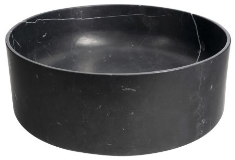 Przejdź do produktu BLOK kamienna umywalka nablatowa, średnica 40cm, czarny mat Marquin