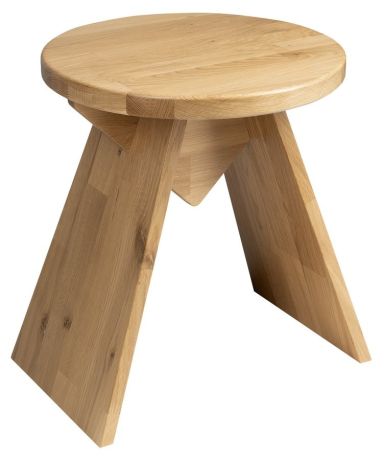Przejdź do produktu ASTYLE okrągły taboret średnica 36x41cm, lite drewno dąb naturalny