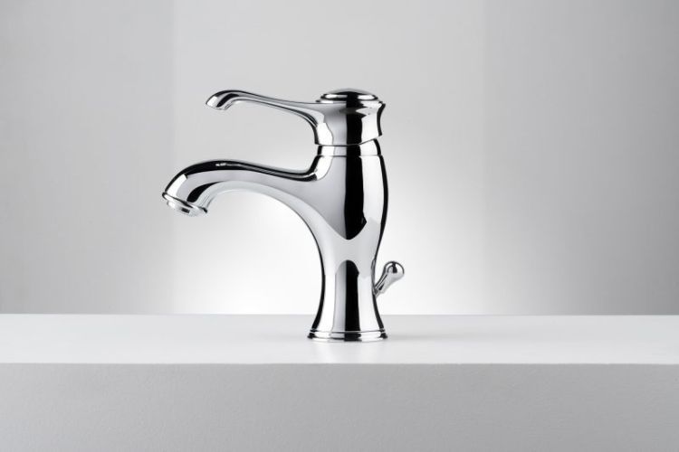 Retro bateria umywalkowa stojąca 18 cm z korkiem automatycznym Emmevi Tiffany chrom 6003CR