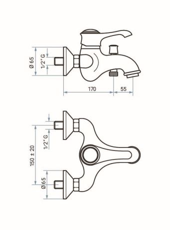 Przejdź do produktu Bateria wannowa Retro ścienna ze słuchawką prysznicową kompletna złoty Emmevi Tiffany 6001COR