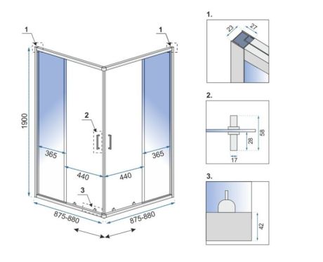 Przejdź do produktu Kabina prysznicowa kwadratowa 90x90 cm z czarnymi profilami punto czarny mat