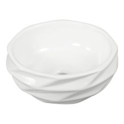 Umywalka nablatowa okrągła 40 cm Kerra KR 01 biały połysk